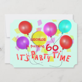 タイムバルーンカラフルだパーソナライズされた 招待状