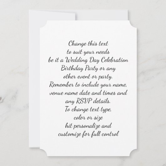 タイムバルーンカラフルだパーソナライズされた 招待状 (裏面)