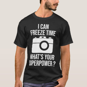 タイムフォトグラファーのギフトおもしろいを凍結できる Tシャツ