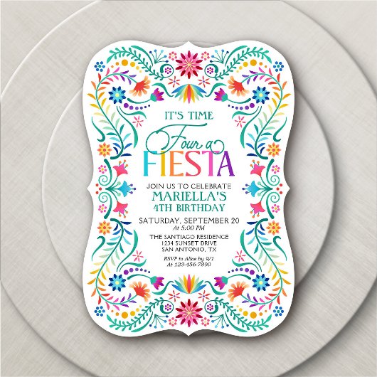 タイムフォーアンフィエスタ4歳の誕生日 招待状