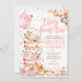 タイムフォーティーバースデーパーティーカボチャ秋フローラ 招待状 (正面)