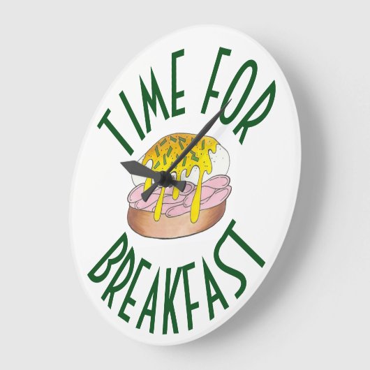 タイムフォーブレックファーストエッグズベネディクトキッチングルメ ラージ壁時計 (傾斜)