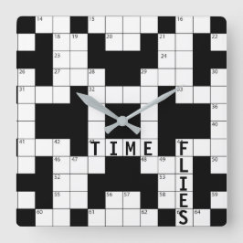 タイムフライクロスワードパズル スクエア壁時計