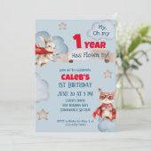 タイムフライスーパーヒーローファースト誕生日 招待状 (スタンド正面)