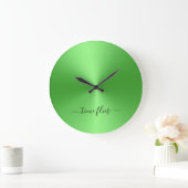 タイムフライズネオングリーンメタリックスタイルアクリル ラージ壁時計 (ホーム)