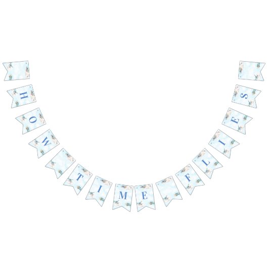 タイムフライトイ飛行機旅行テーマ バンティングフラッグ (全)