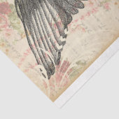 タイムフライピンク&レッドローズアンティーク時計のデコパージュ 薄葉紙 (詳細)