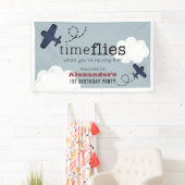 タイムフライフライトブルーボーイ誕生日へようこそ 横断幕 (インサイチュ)