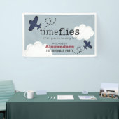 タイムフライフライトブルーボーイ誕生日へようこそ 横断幕 (トレードショー)