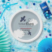 タイムフライフライトブルーボーイ誕生日紙プレート ペーパープレート (パーティー)