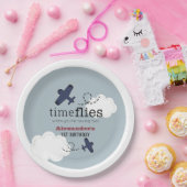 タイムフライフライトブルーボーイ誕生日紙プレート ペーパープレート (パーティー)