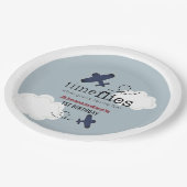 タイムフライフライトブルーボーイ誕生日紙プレート ペーパープレート (アングル)