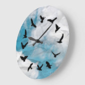 タイムフライミニマルノベルティ鳥の壁時計 ラージ壁時計 (傾斜)