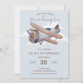 タイムフライヴィンテージトラベルファースト誕生日 招待状 (正面)