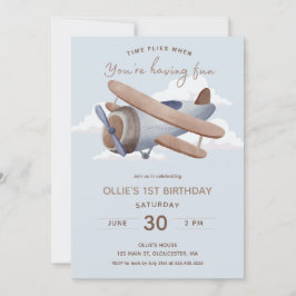 タイムフライヴィンテージトラベルファースト誕生日 招待状