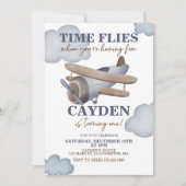 タイムフライ航空機最初の誕生日招待状 招待状 (正面)