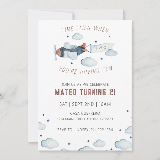 タイムフライ誕生日! 招待状 (正面)