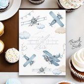タイムフライ飛行機クールブルーボーイバースデーパーティー 招待状