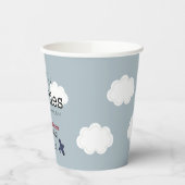 タイムフライ飛行機ブルーボーイ誕生日紙カップ 紙コップ (左)