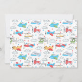 タイムフライ飛行機ヘリコプターフォト誕生日 招待状 (裏面)