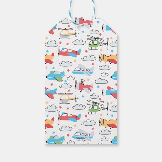 タイムフライ飛行機ヘリコプター誕生日ありがとう ギフトタグ (裏面)