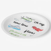 タイムフライ飛行機ヘリコプター誕生日任意の年齢 ペーパープレート (アングル)