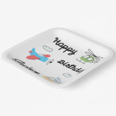 タイムフライ飛行機ヘリコプター誕生日任意の年齢 ペーパープレート (傾斜あり)