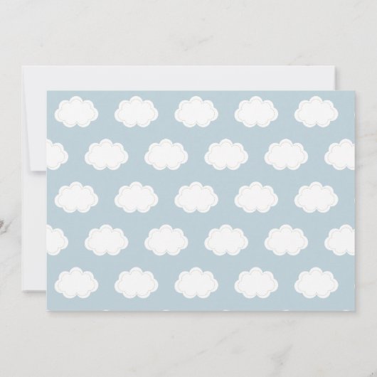 タイムフライ飛行機ベアーバニー誕生日写真 招待状 (裏面)