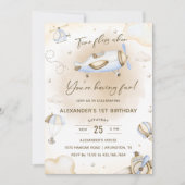 タイムフライ飛行機最初の誕生日パーティー 招待状 (正面)