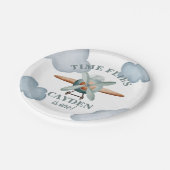 タイムフライ飛行機誕生日フォトプリント ペーパープレート (アングル)