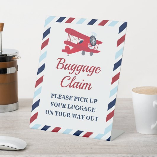 タイムフライ飛行機誕生日手荷物預かり証 台座サイン (インサイチュ)