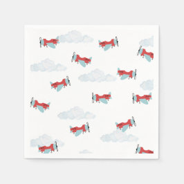 タイムフライ飛行機誕生日 スタンダードカクテルナプキン