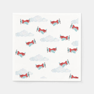 タイムフライ飛行機誕生日 スタンダードカクテルナプキン