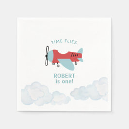 タイムフライ飛行機誕生日 スタンダードカクテルナプキン