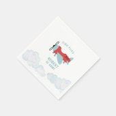 タイムフライ飛行機誕生日 スタンダードカクテルナプキン (角)