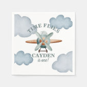 タイムフライ飛行機誕生日 スタンダードカクテルナプキン (正面)