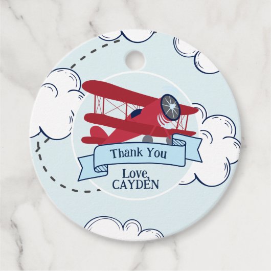 タイムフライ飛行機誕生日 フェイバータグ (正面)