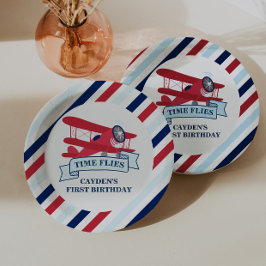 タイムフライ飛行機誕生日 ペーパープレート