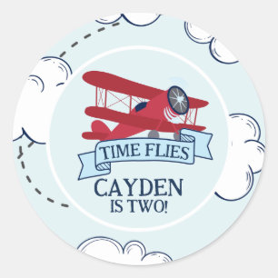 タイムフライ飛行機誕生日 ラウンドシール