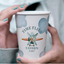 タイムフライ飛行機誕生日 紙コップ