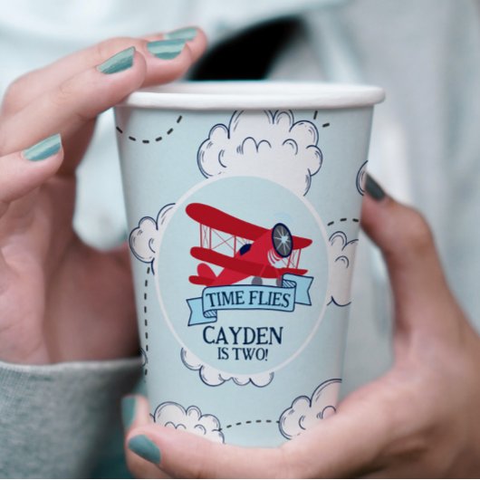 タイムフライ飛行機誕生日 紙コップ