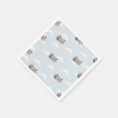 タイムフライ、青い飛行機旅行 スタンダードカクテルナプキン (角)