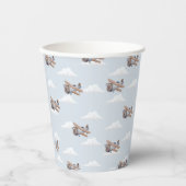 タイムフライ、青い飛行機旅行 紙コップ (正面)