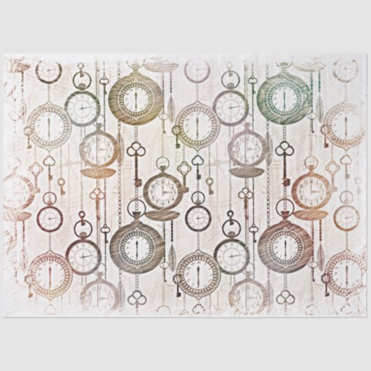 タイムポケットの時計と鍵の切り離し 薄葉紙 (正面)