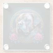 タイムポータルを介してBull Mastiffピア ガラスコースター (裏面)