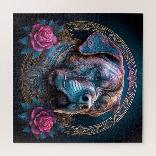 タイムポータルを介してBull Mastiffピア ジグソーパズル (横)