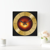 タイムマシンのClock~Messier 87 Galaxy~Blackの穴の~ スクエア壁時計 (ホーム)