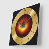 タイムマシンのClock~Messier 87 Galaxy~Blackの穴の~ スクエア壁時計 (傾斜)