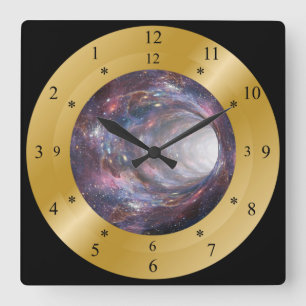 タイムマシンクロック～宇宙ワームホール～タイムワープ～ スクエア壁時計