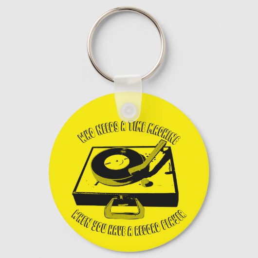 タイムマシンビニールレコードプレーヤーターンテーブル キーホルダー (正面)